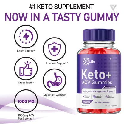 2nd Life Keto + ACV Gummies - Vitamin Place