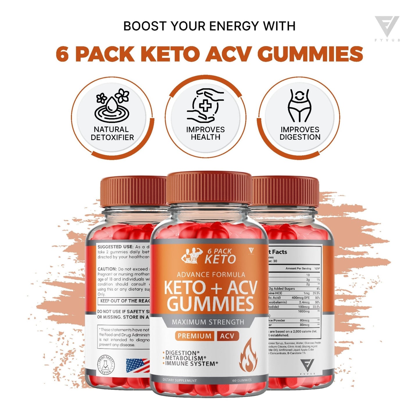 6 Pack Keto + ACV Gummies - Vitamin Place