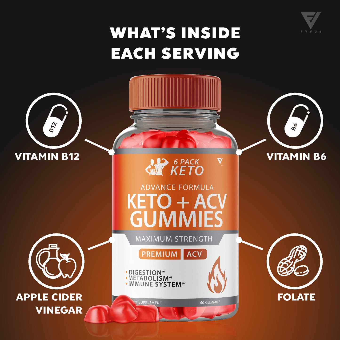 6 Pack Keto + ACV Gummies