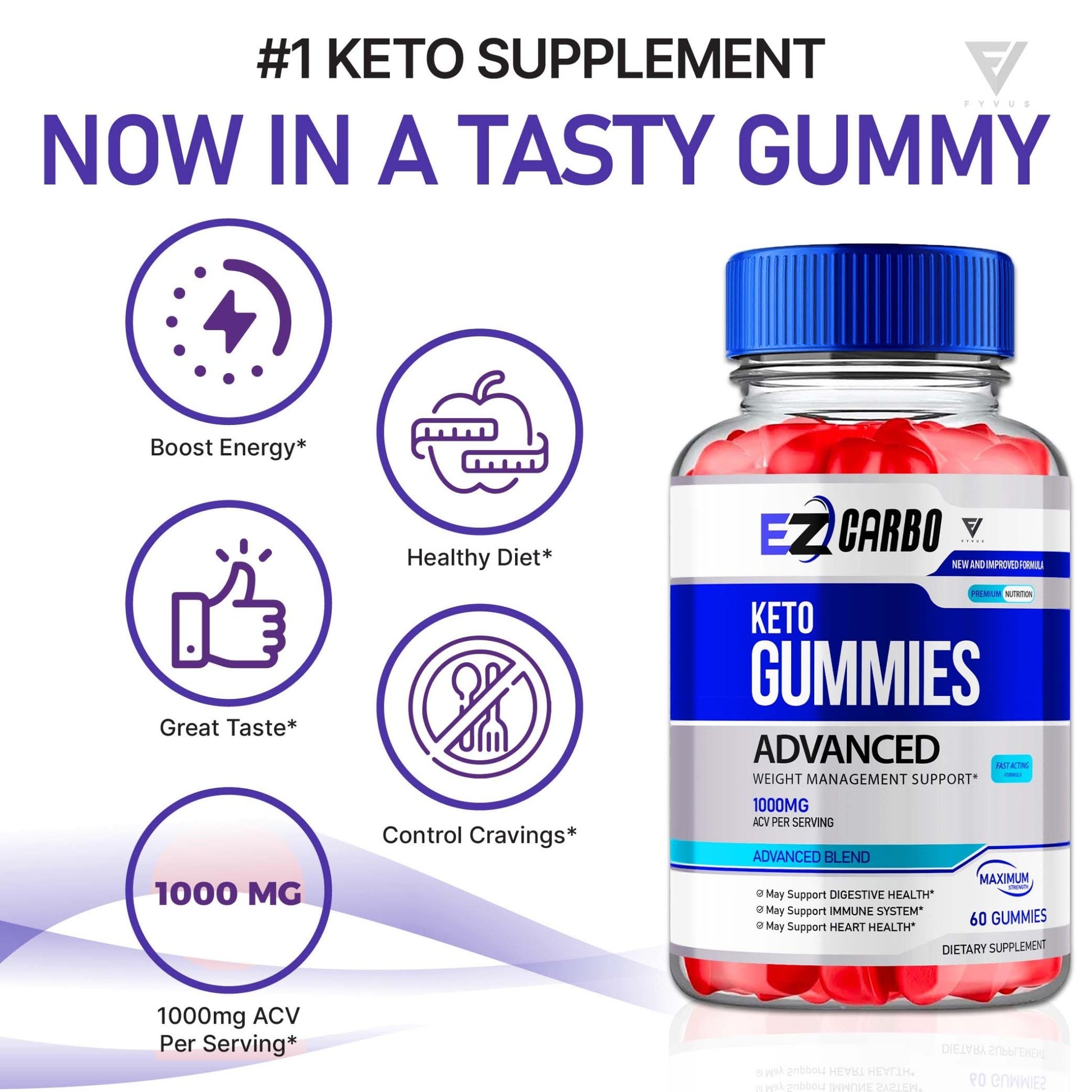 EZ Carbo - Keto ACV Gummies - Vitamin Place